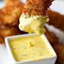 Food Recipes Idea -  Cheesecake PancakesCoconut Crunch Chicken Strips with Creamy Honey-Mango Dipping Sauce