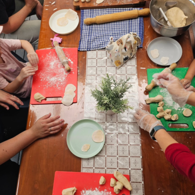 Cooking - Kindy children learning to make dumplings for the Lunar New Year