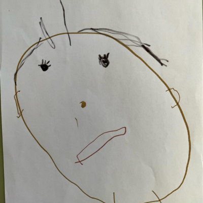 Pre-Kindy children's engagement in portraiture drawing using a variety of mediums, pencil, markers, collage materials and water colour paints