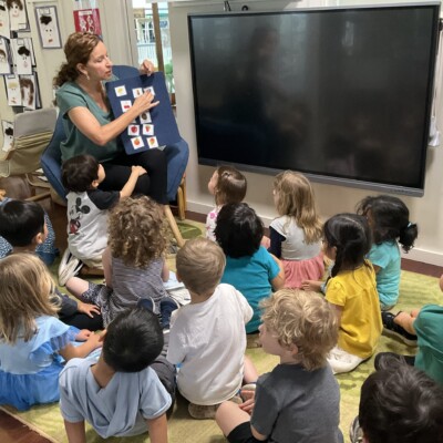 Kindy children enjoy regular Spanish lessons by Katya, one of our experienced educators